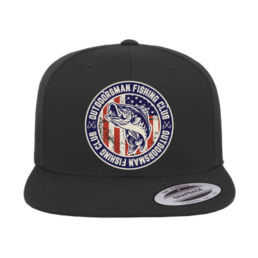 Outdoorsman Fishing Club Patriotic Flat Bill Cap